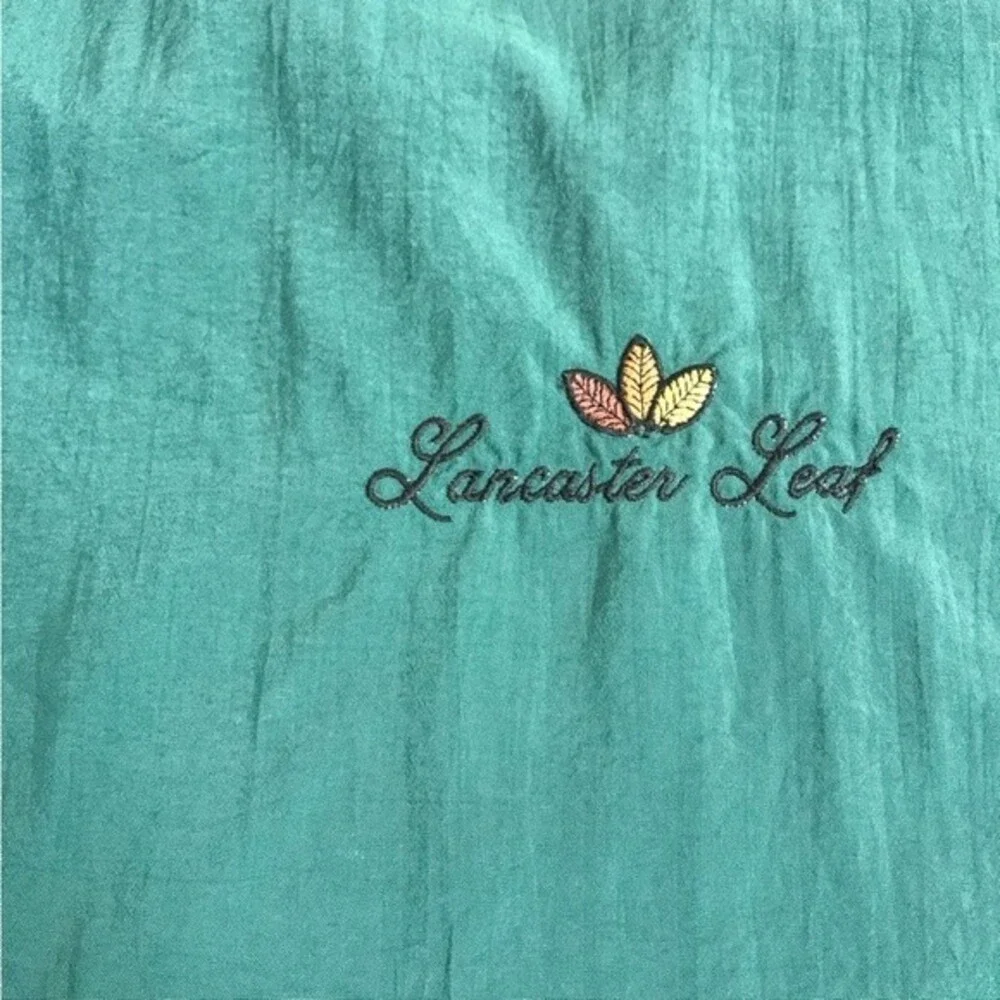 Vintage Munsingwear Lancaster Leaf V Neck Pullover Green Windbreaker Men Large